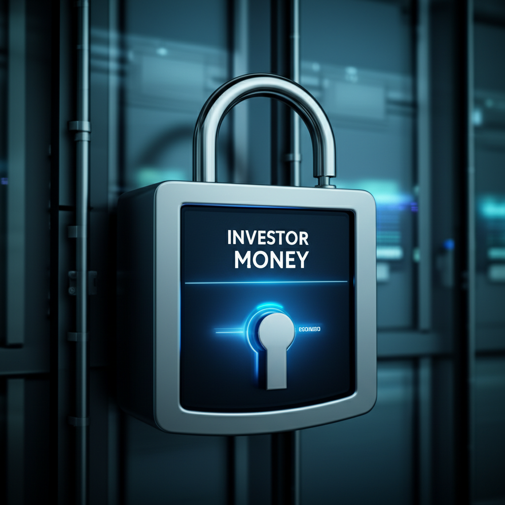 digital lock securing investor money
