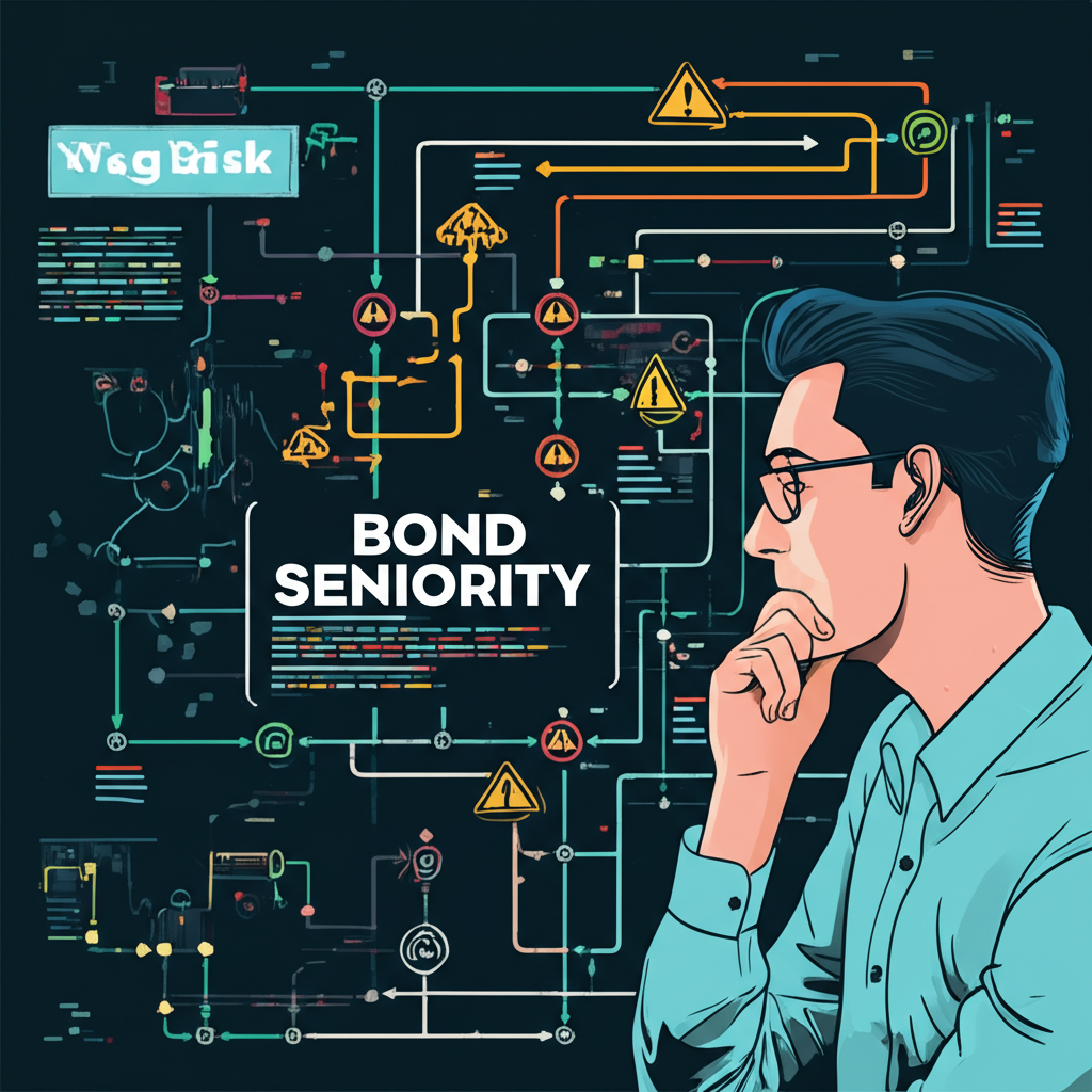 投資者觀察複雜金融市場地圖,強調債券清償順位的重要性