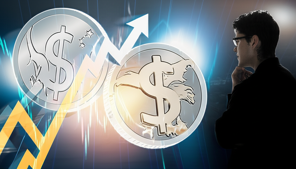 澳幣與美元匯率在全球金融市場中的波動圖示,象徵投資者觀察貿易路線與市場動向