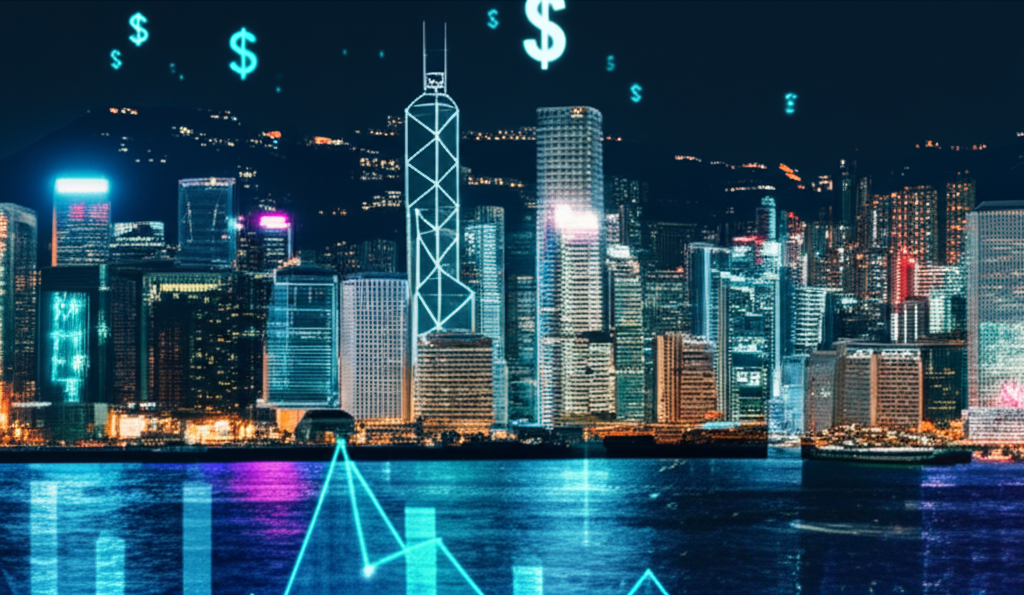 Hong Kong city forex trading illustration