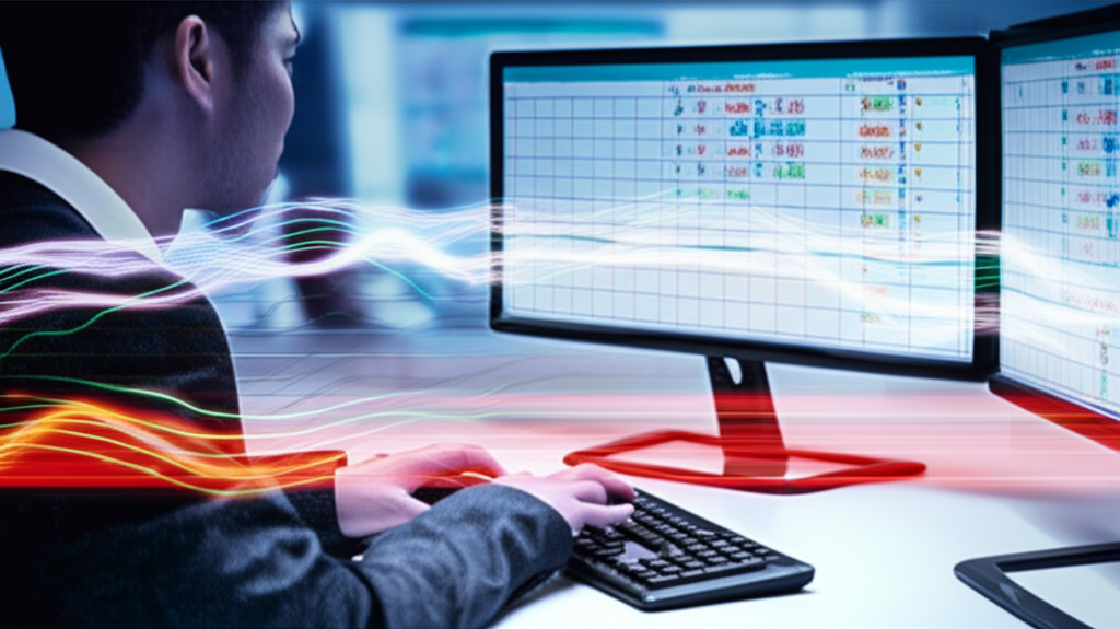 Forex trader managing risk illustration