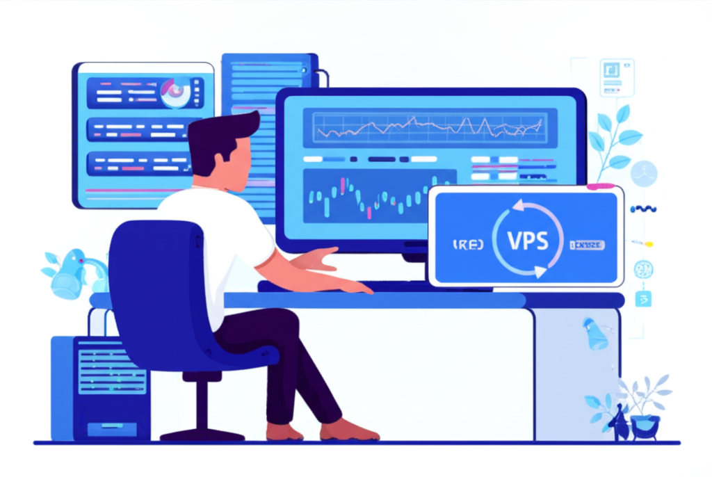 Trader uses VPS for forex illustration