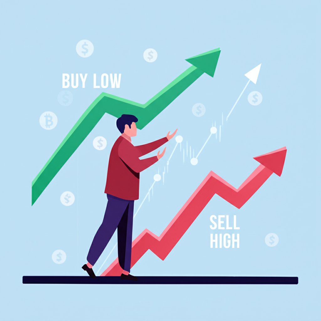 選擇低買高賣的加密貨幣投資策略圖