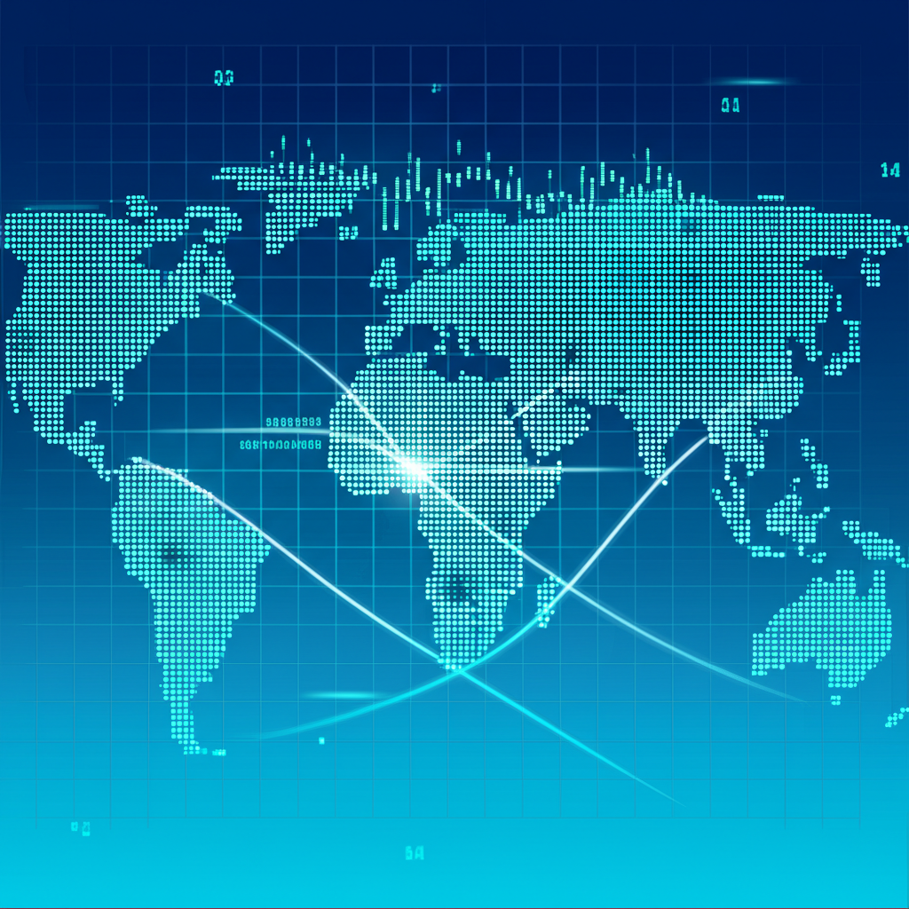 數位金融與全球市場概念插圖