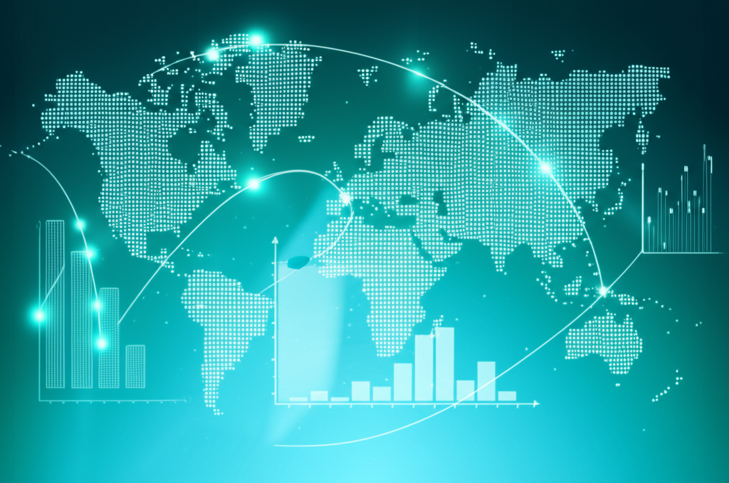 Global finance data analysis illustration