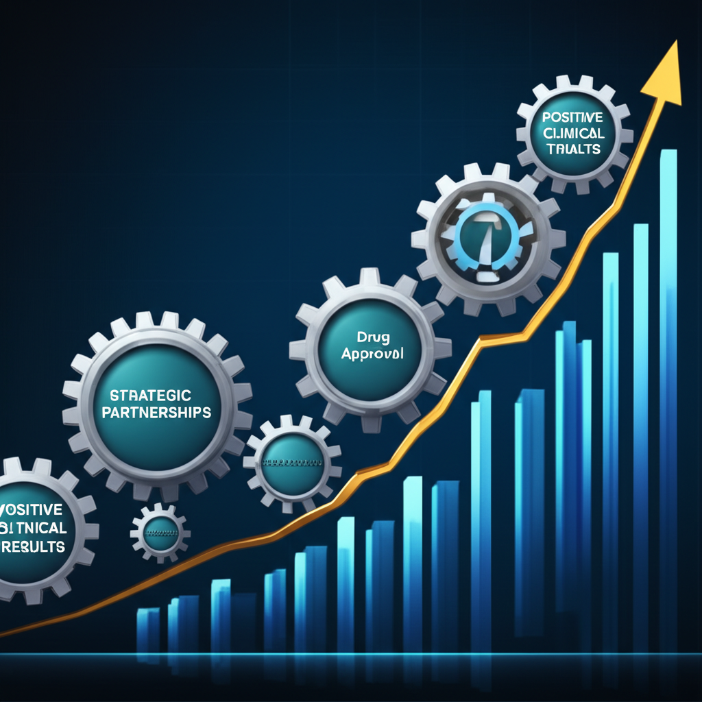 KBLB股票圖表向上飆升,伴隨著臨床試驗成果、藥物批准與合作夥伴如齒輪般驅動成長