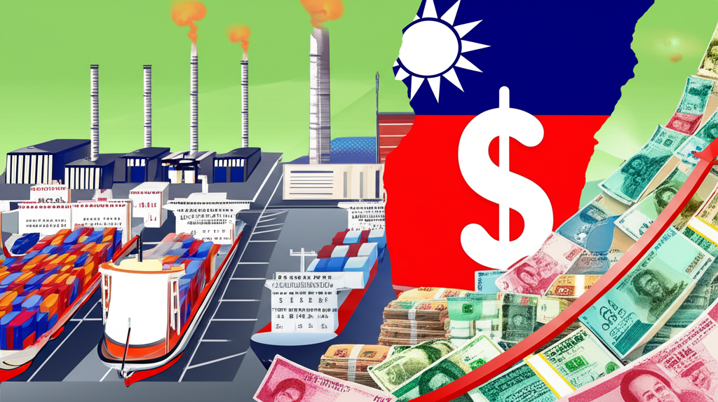 出口工廠、外幣流入與經濟圖表導致台幣升值的插圖