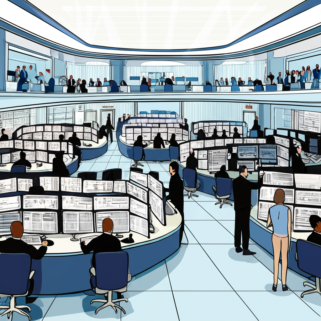 大型金融機構專有交易部門使用公司資金進行利潤導向交易的圖示,對比傳統經紀公司為客戶服務的場景