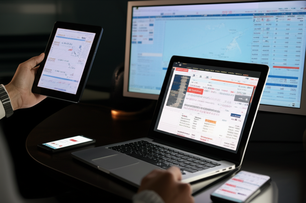交易者使用多台設備進行外匯交易