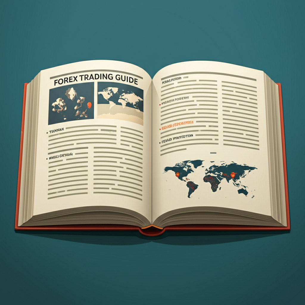 外匯交易指南書籍插圖，涵蓋法規、選券策略、防詐等章節，並標註台灣與香港地圖