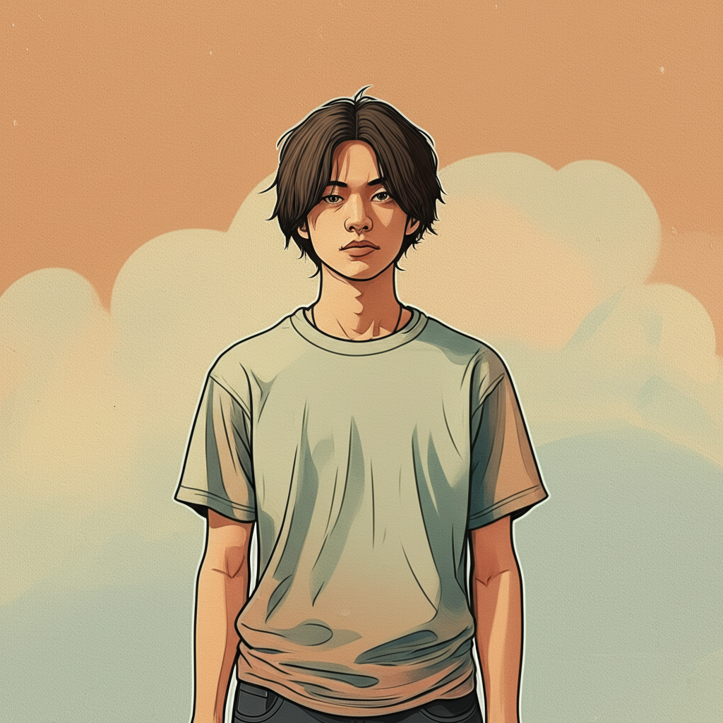 Gen Z individual expressing individuality through a soft faded Comfort Colors T-shirt with vintage aesthetic
