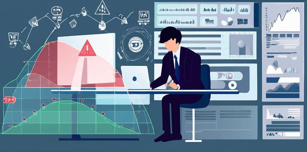 Trader managing forex risk illustration