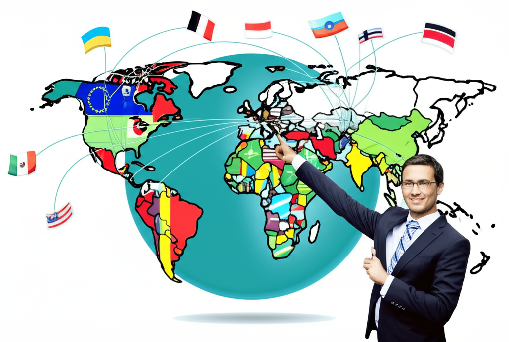 全球地圖顯示各國國旗連結代表政府債券與貨幣對沖策略，貝萊德基金經理指向不同利率週期的機會