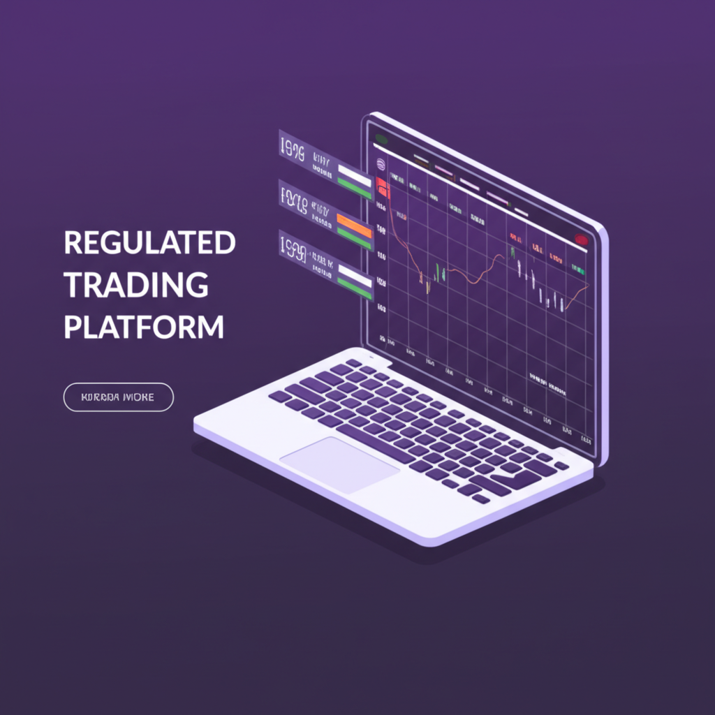 受監管的交易平台示意圖:顯示多重認證、資金隔離帳戶與即時監控系統的視覺化介面