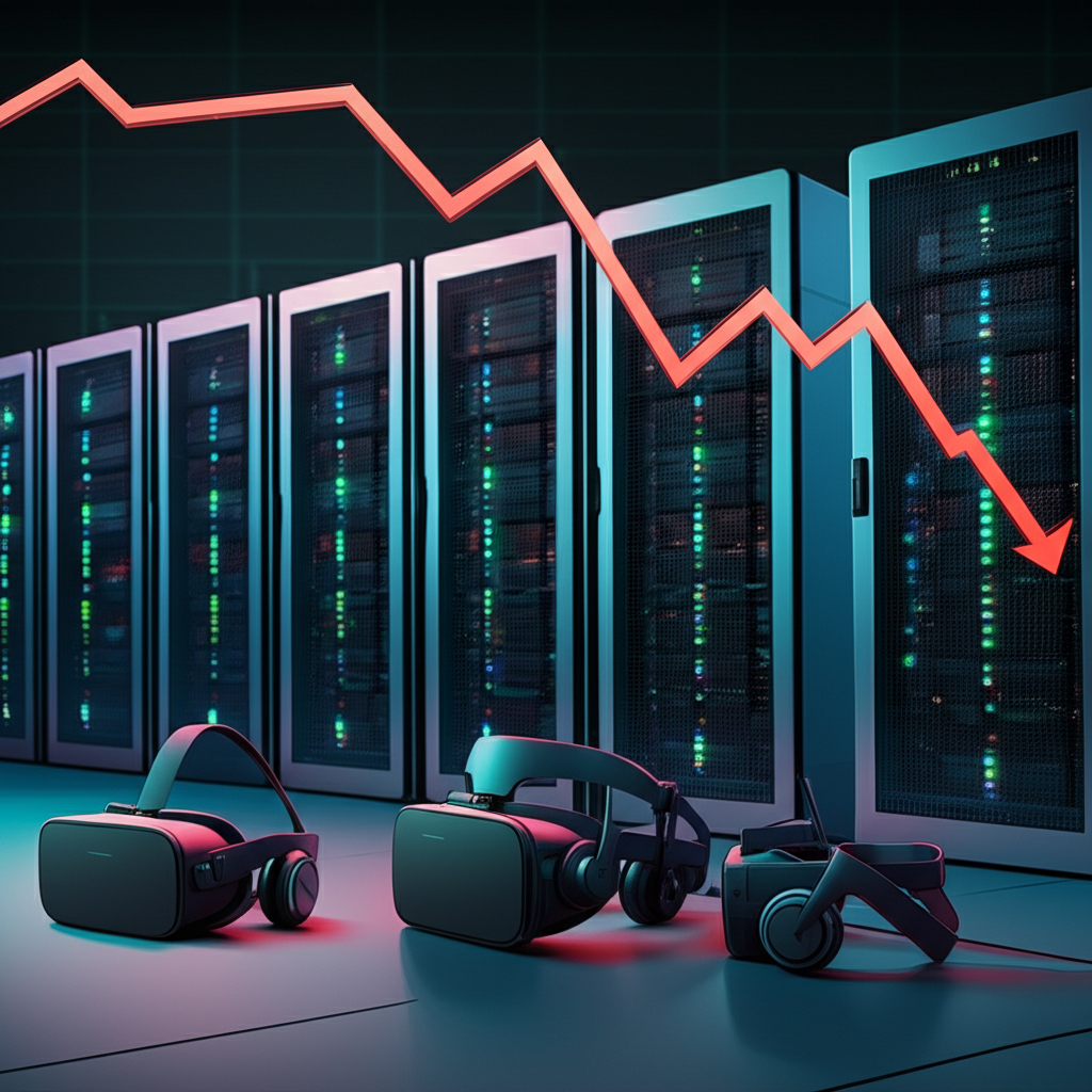 Meta's AI and Reality Labs investments with skeptical market graph