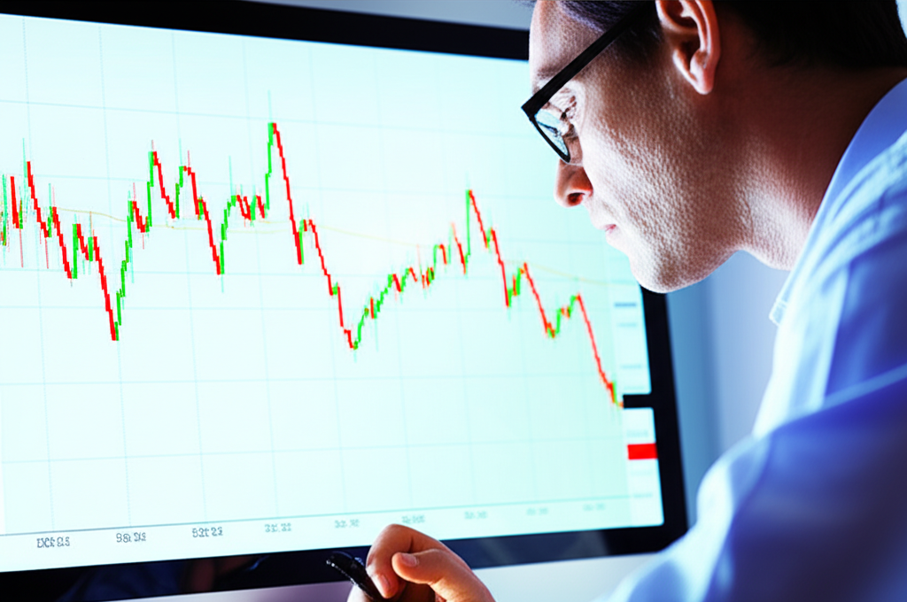 Investor analyzes forex chart