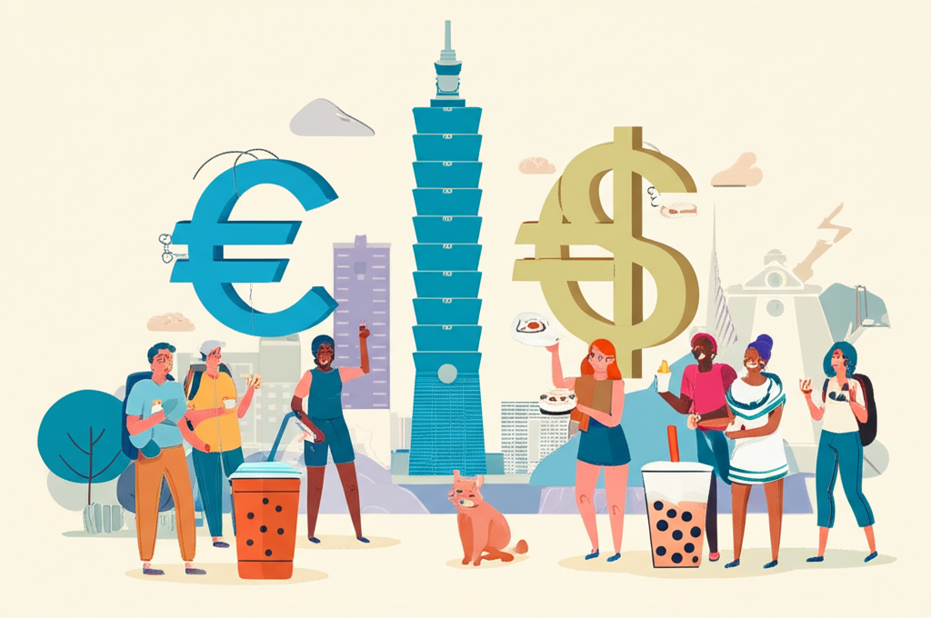 國際遊客享受台灣地標與美食,外幣強勢增加購買力