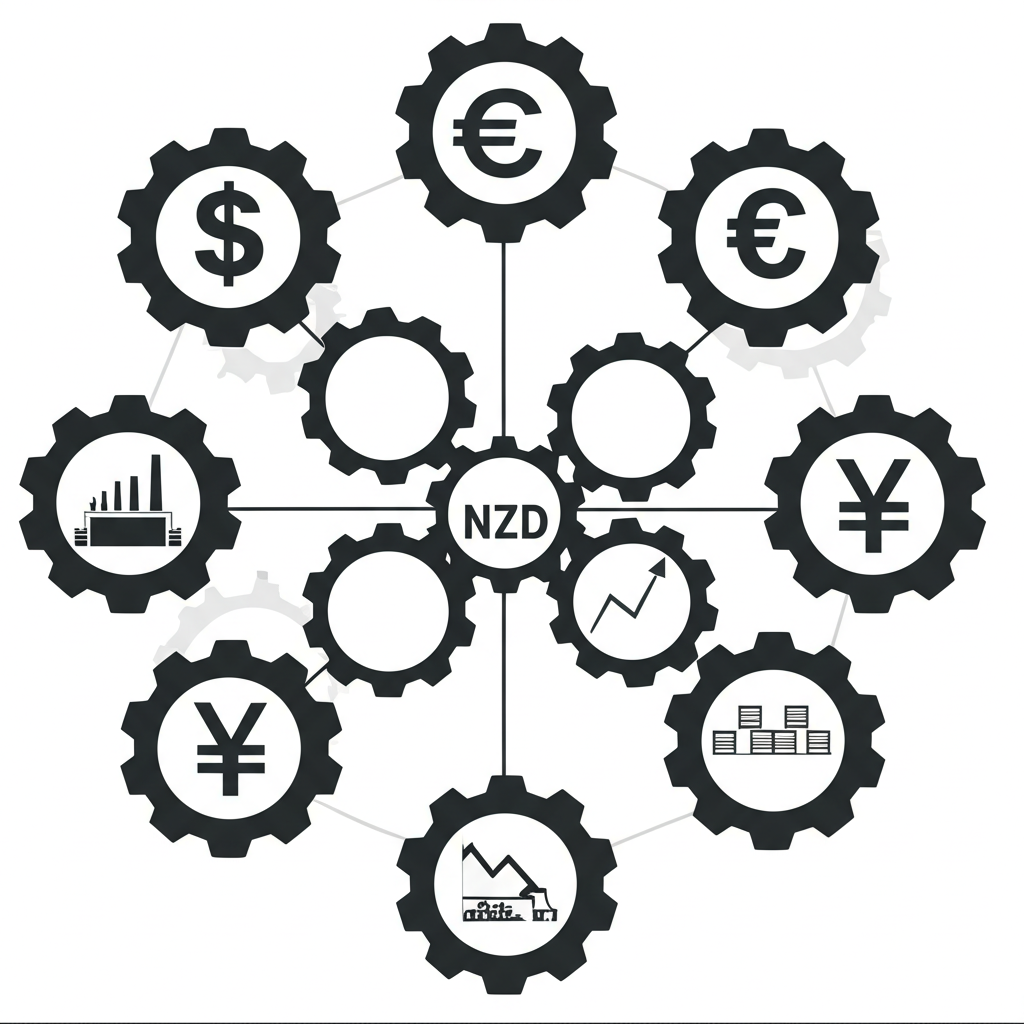 影響紐幣匯率的經濟因素齒輪插圖