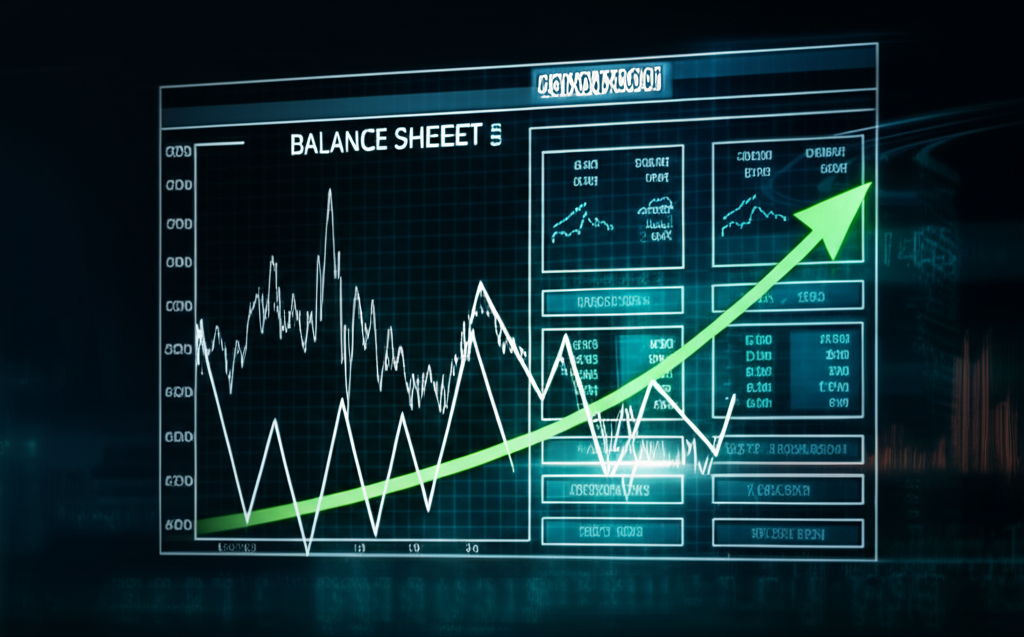 股票圖表從劇烈波動轉為穩定上漲，象徵高風險資產蛻變為強健投資