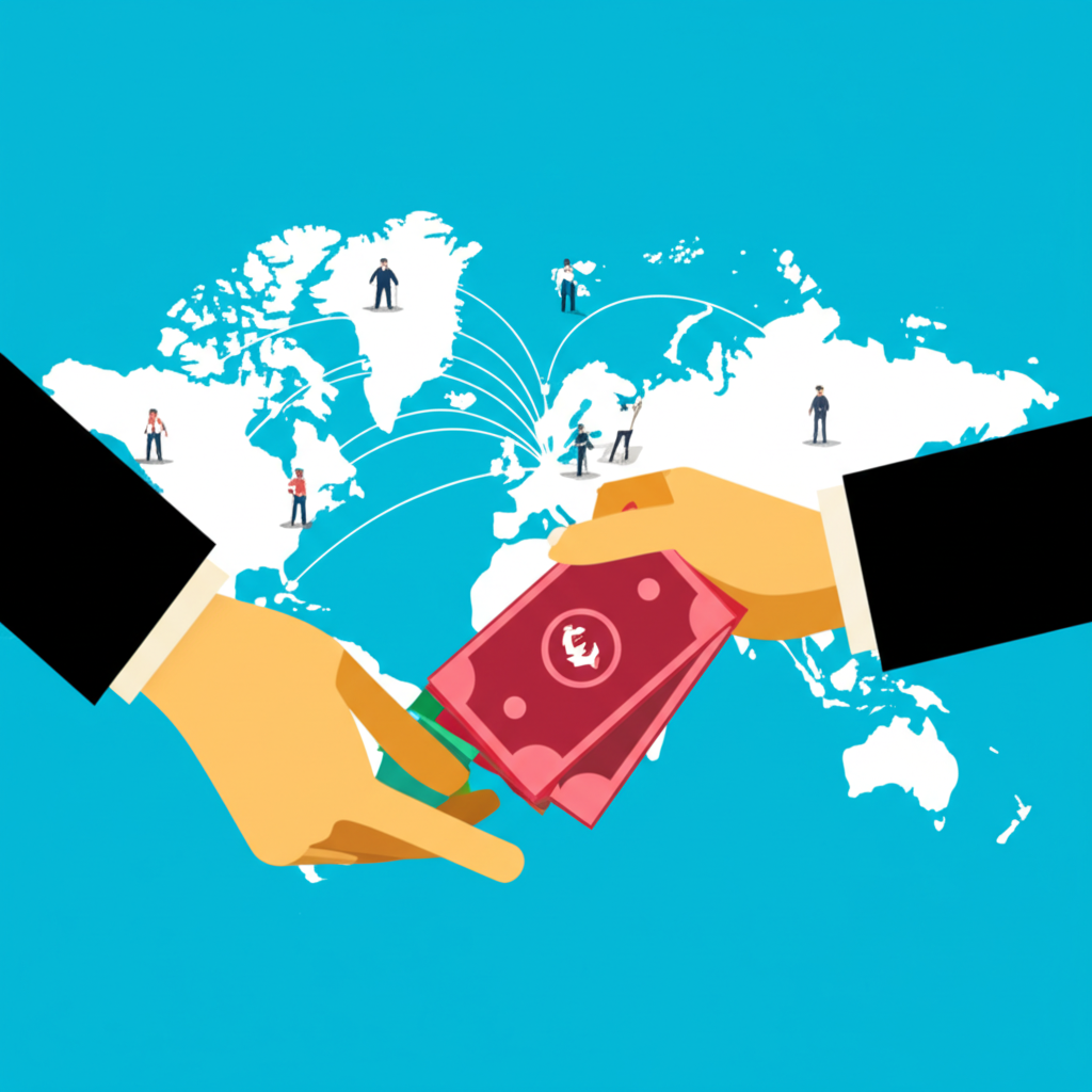 貨幣兌換與全球24小時金融市場參與者的插圖