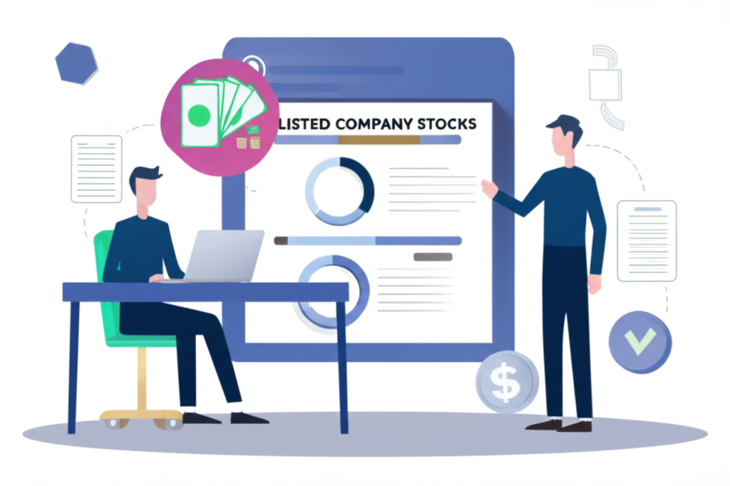 投資者使用上市公司股票作為擔保從銀行或券商取得現金而不出售股票，用於新投資或個人用途的插圖