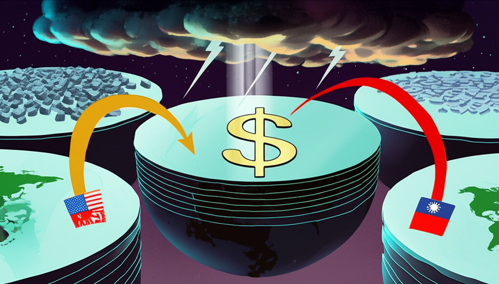 全球資金流動與美聯升息對台幣的影響示意圖