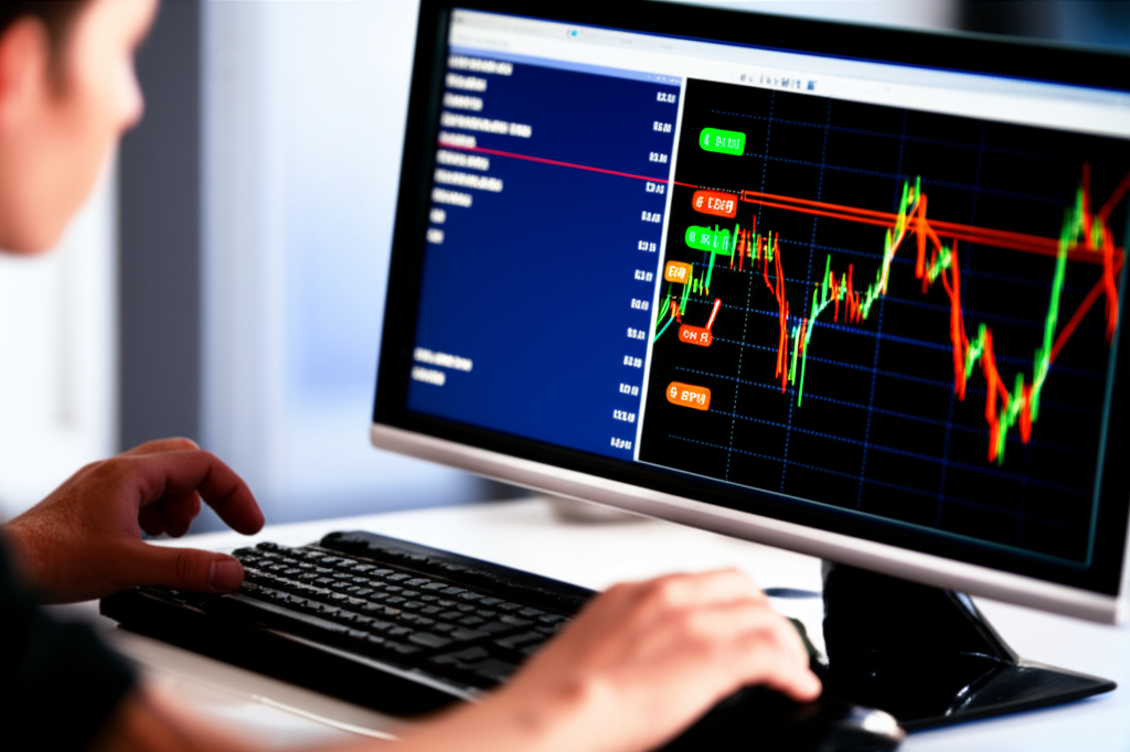 Trader with stop loss chart
