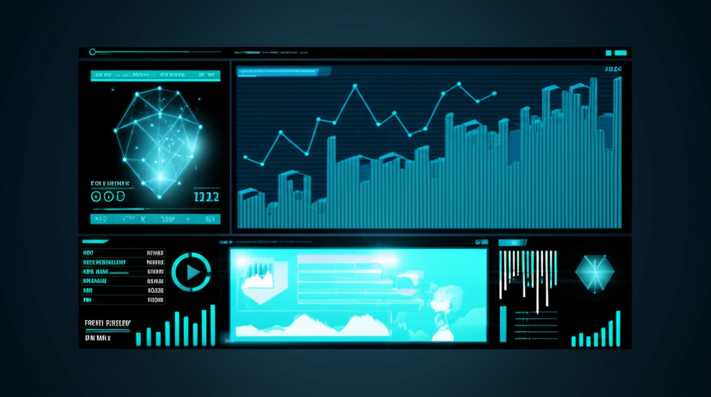 具備人工智慧功能的未來外匯交易平台,插畫風格
