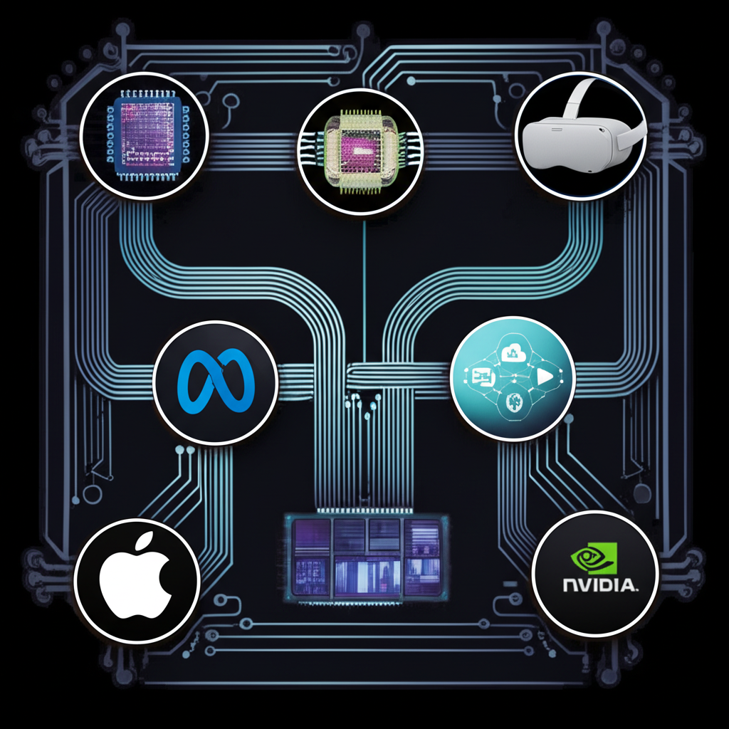 BATMMAAN 七家公司互聯科技場景插圖，展現半導體與 AI 元素