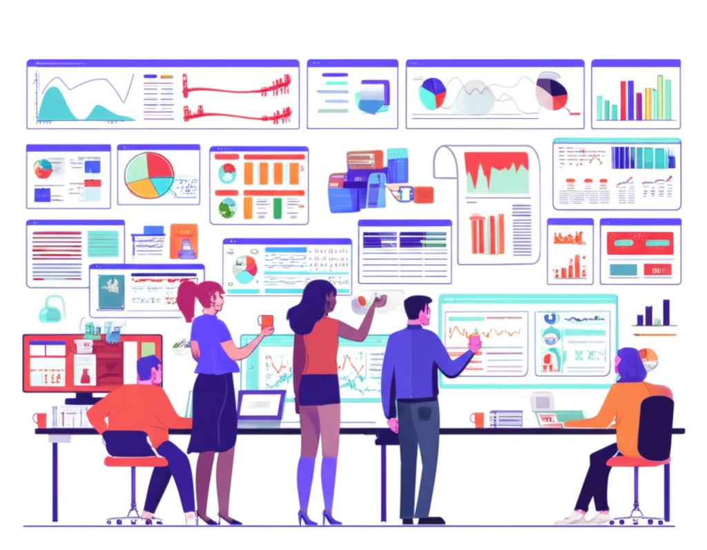 多樣化交易者管理財務插圖