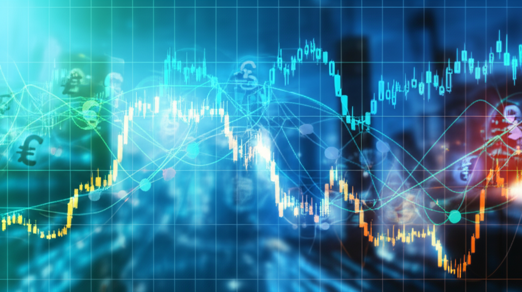 Digital forex trading illustration