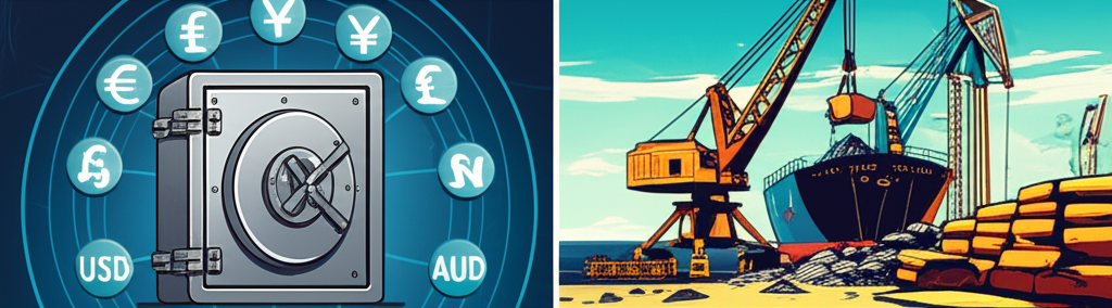 美元作為避險資產與澳幣商品貨幣特性的對比插圖