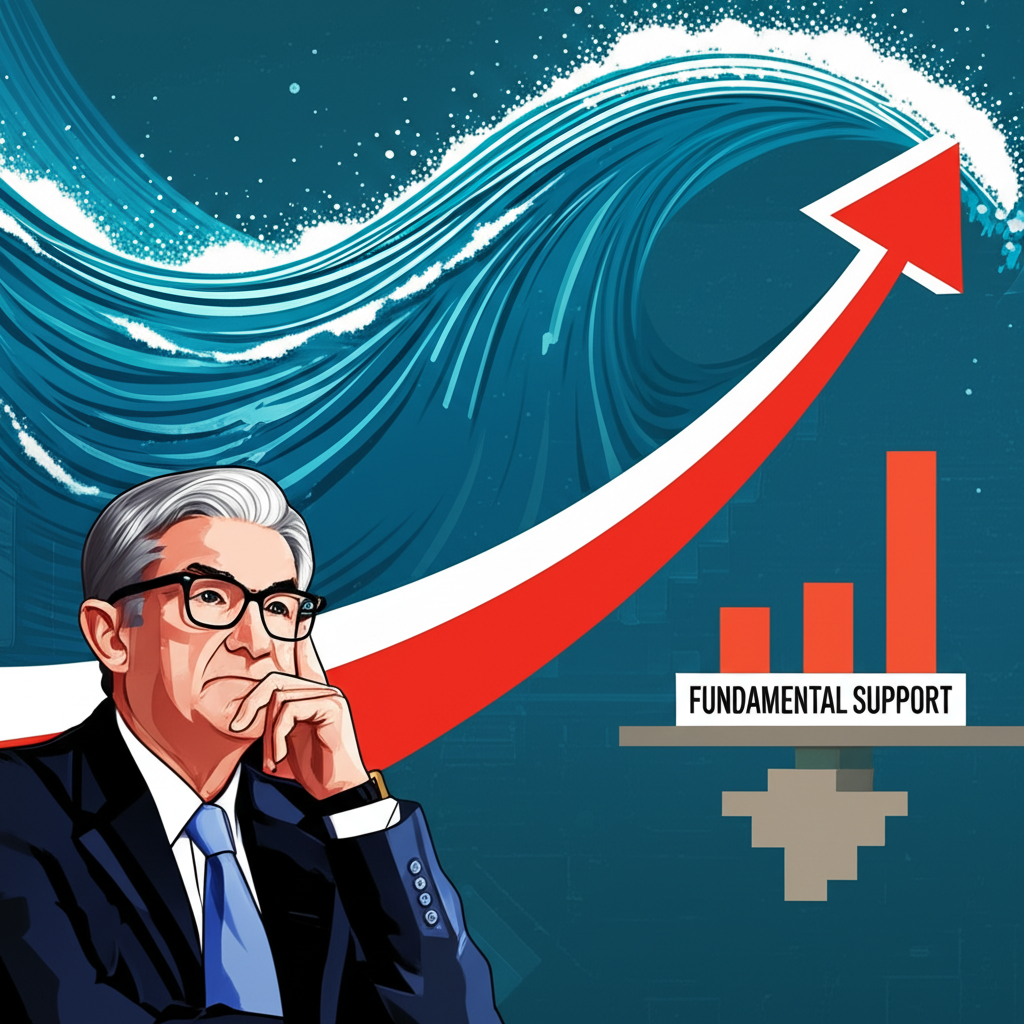 AI浪潮推動市場上漲插圖，聯準會主席鮑威爾謹慎觀察基本面支撐