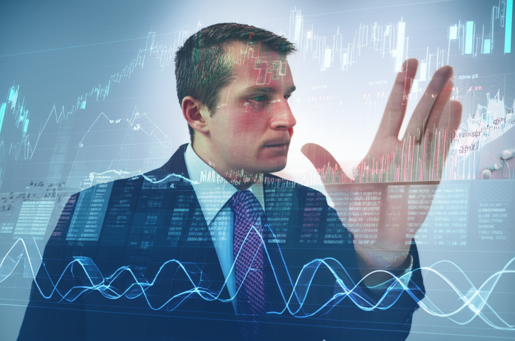 Investor checking forex data