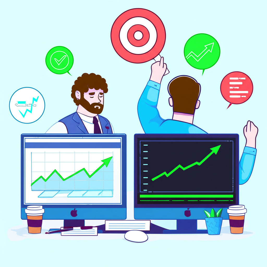 分析師為蘋果與亞馬遜股票調升目標價的插圖,象徵對成長與獲利潛力的信心