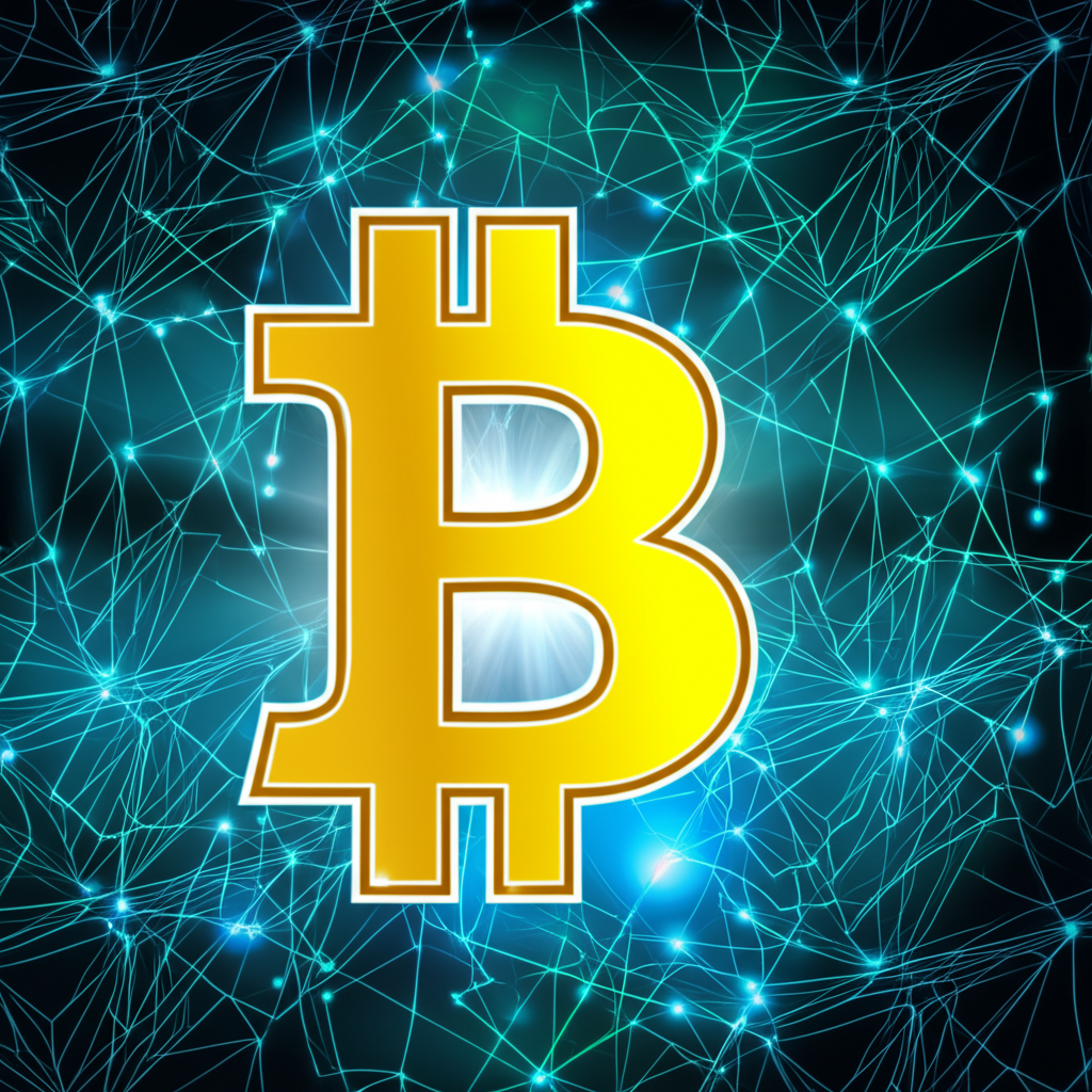 比特幣符號環繞全球去中心化網路圖示，象徵數位貨幣創新