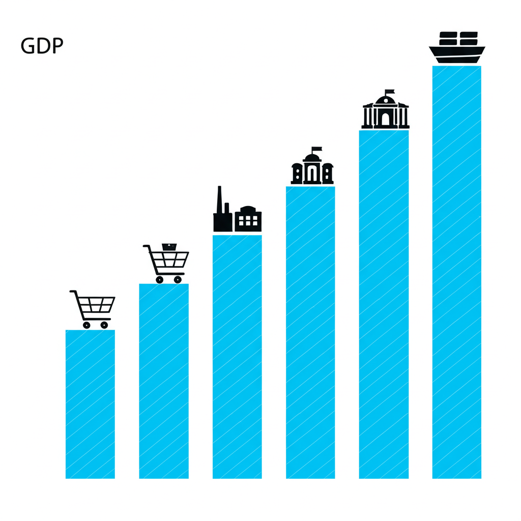 GDP 成長柱狀圖與組成元素
