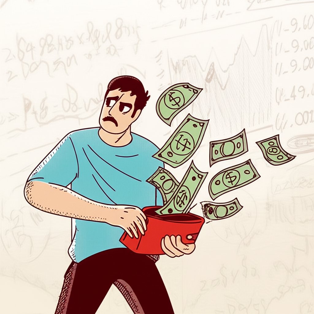 個人財務受通膨和CPI影響的插圖,背景有經濟圖表