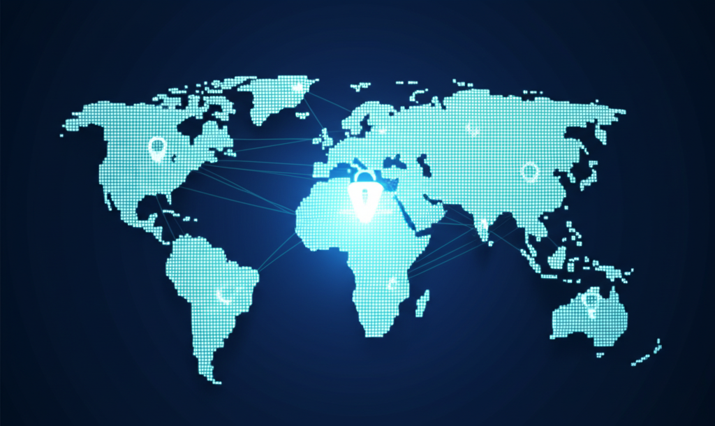 全球安全交易平台概念插圖