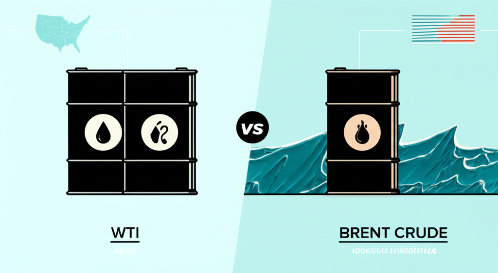 WTI 和布蘭特原油比較圖示