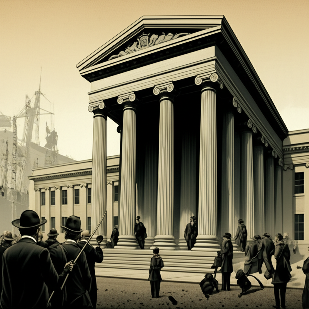 1913年聯準會成立歷史背景插圖,展現早期金融危機促成中央銀行誕生