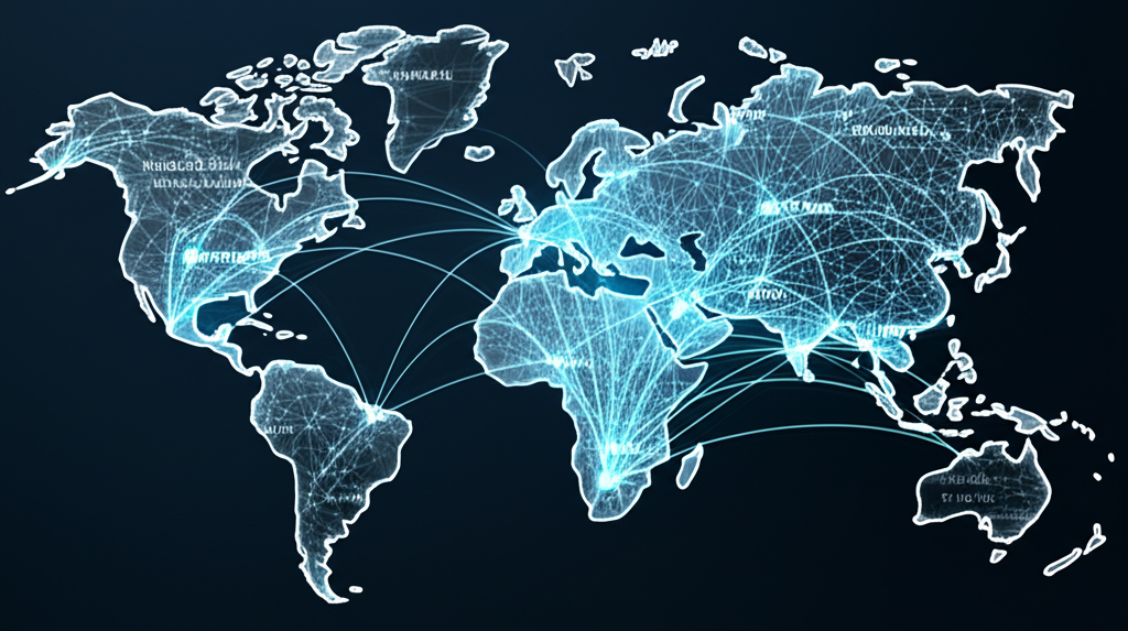 Global forex market digital map