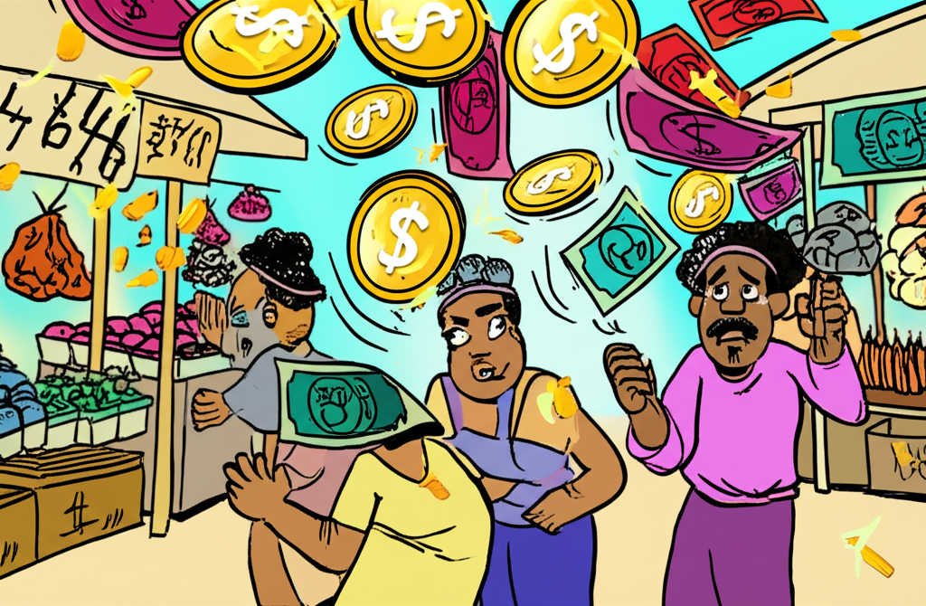 市場上人們面對上漲物價,熱錢湧入導致通貨膨脹