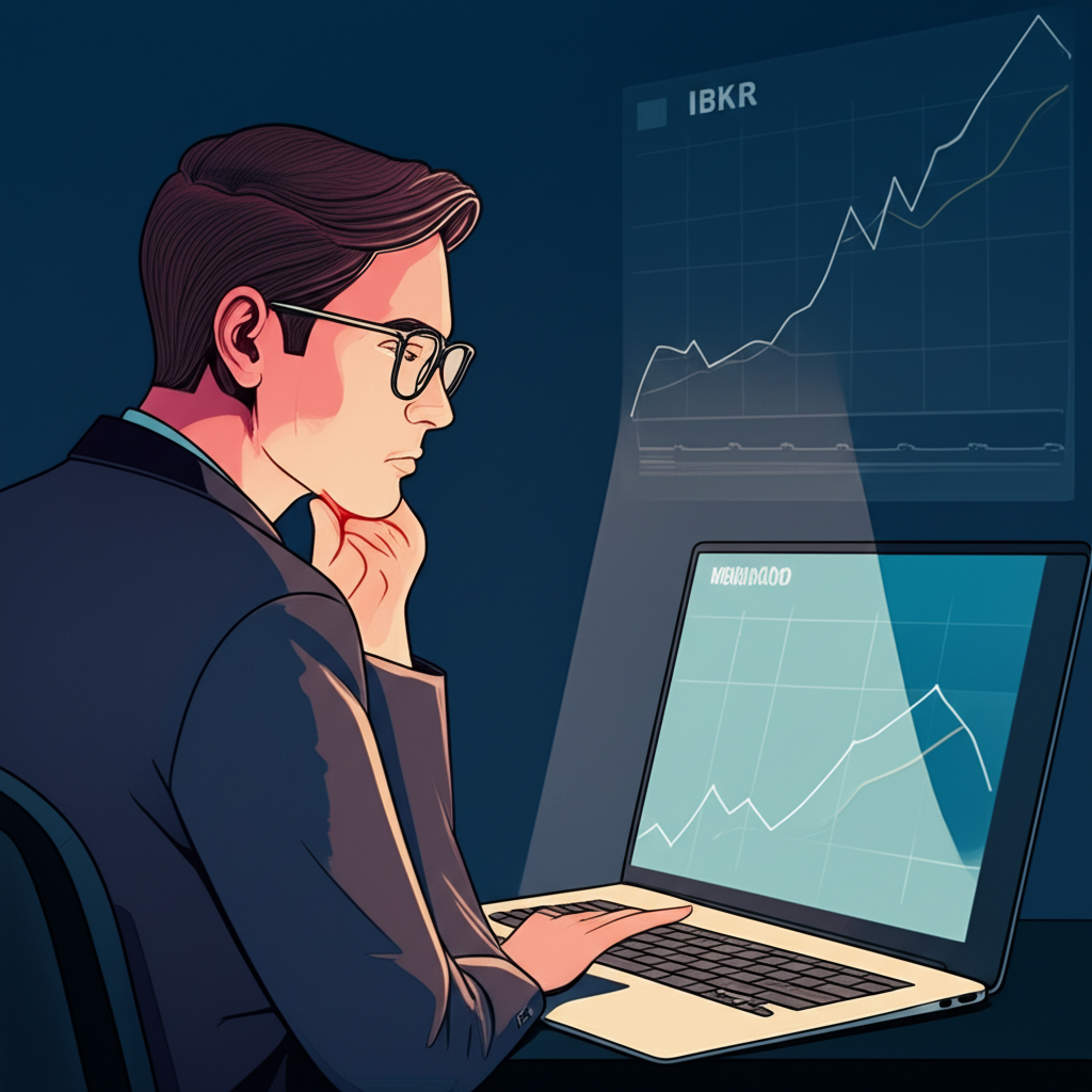 金融分析師比較 IBKR 和 Robinhood 股票圖表,強調低估股票機會