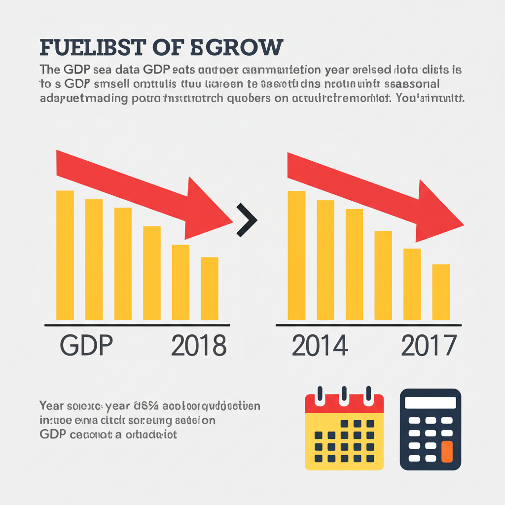 GDP 年比增長柱狀圖與計算比較圖示
