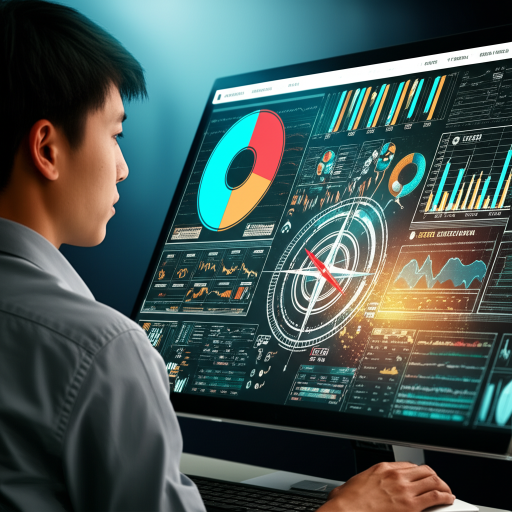 投資者透過分析儀表板檢視宏觀經濟數據、市場預測與個人財務目標,指向最佳資產配置方向