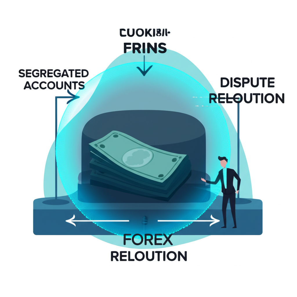 投資者自信交易外匯插圖,強大屏障保護資金,清晰途徑解決爭議