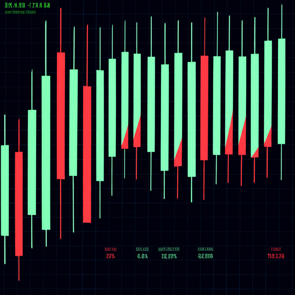 Digital trading chart profit loss illustration