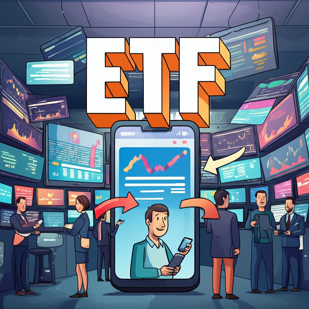 ETF交易情境圖:投資人透過手機輕鬆下單買賣