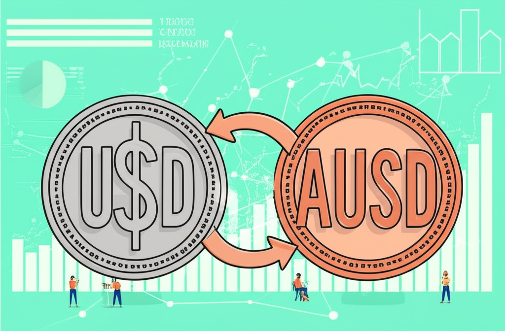美元與澳幣在全球經濟網絡中的互動圖示